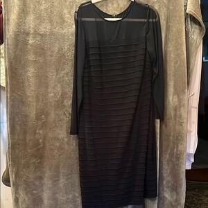Elegant Black Sheer Panel Dress